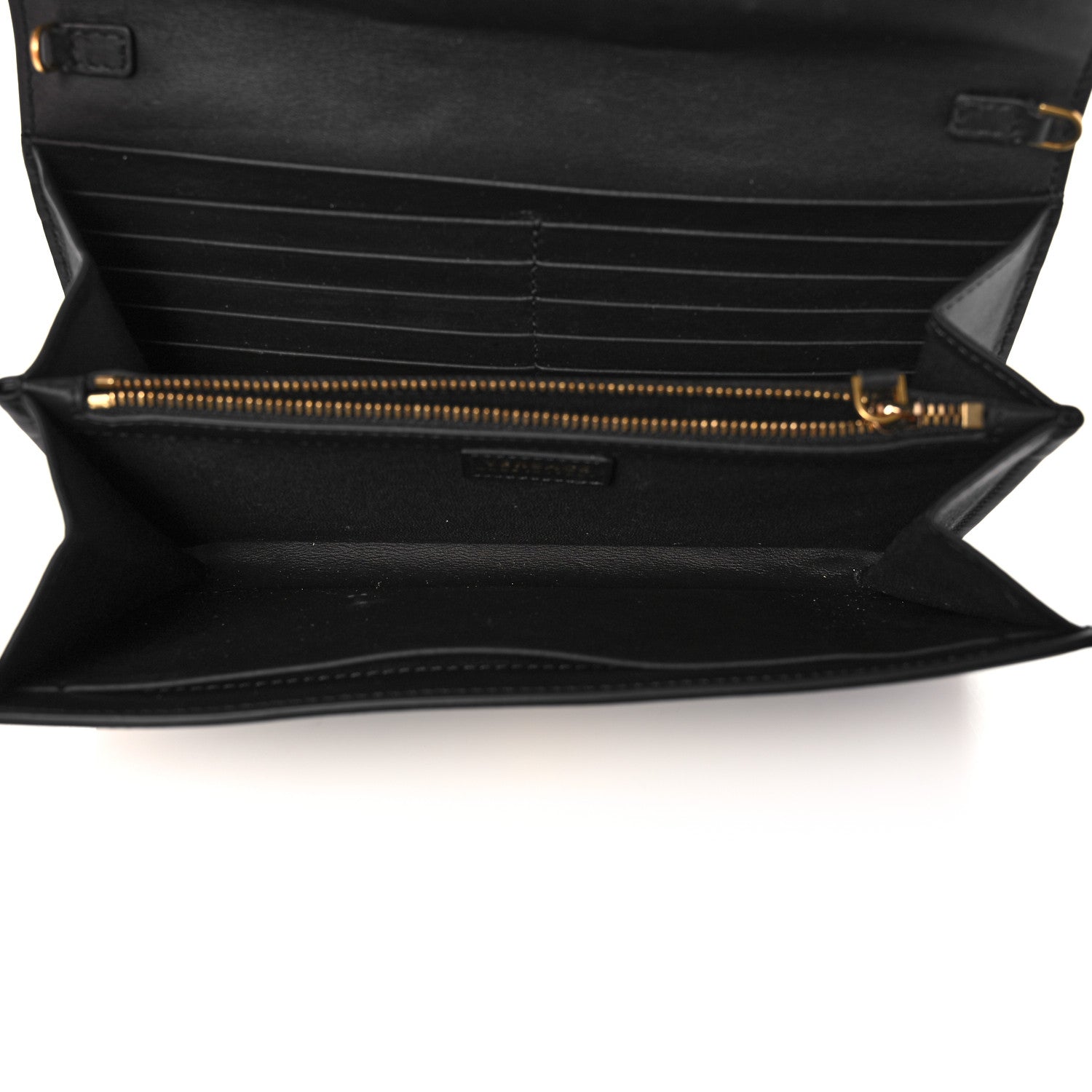 Versace Vitello Crystal Virtus V Wallet Chain Crossbody Black 5 of 14