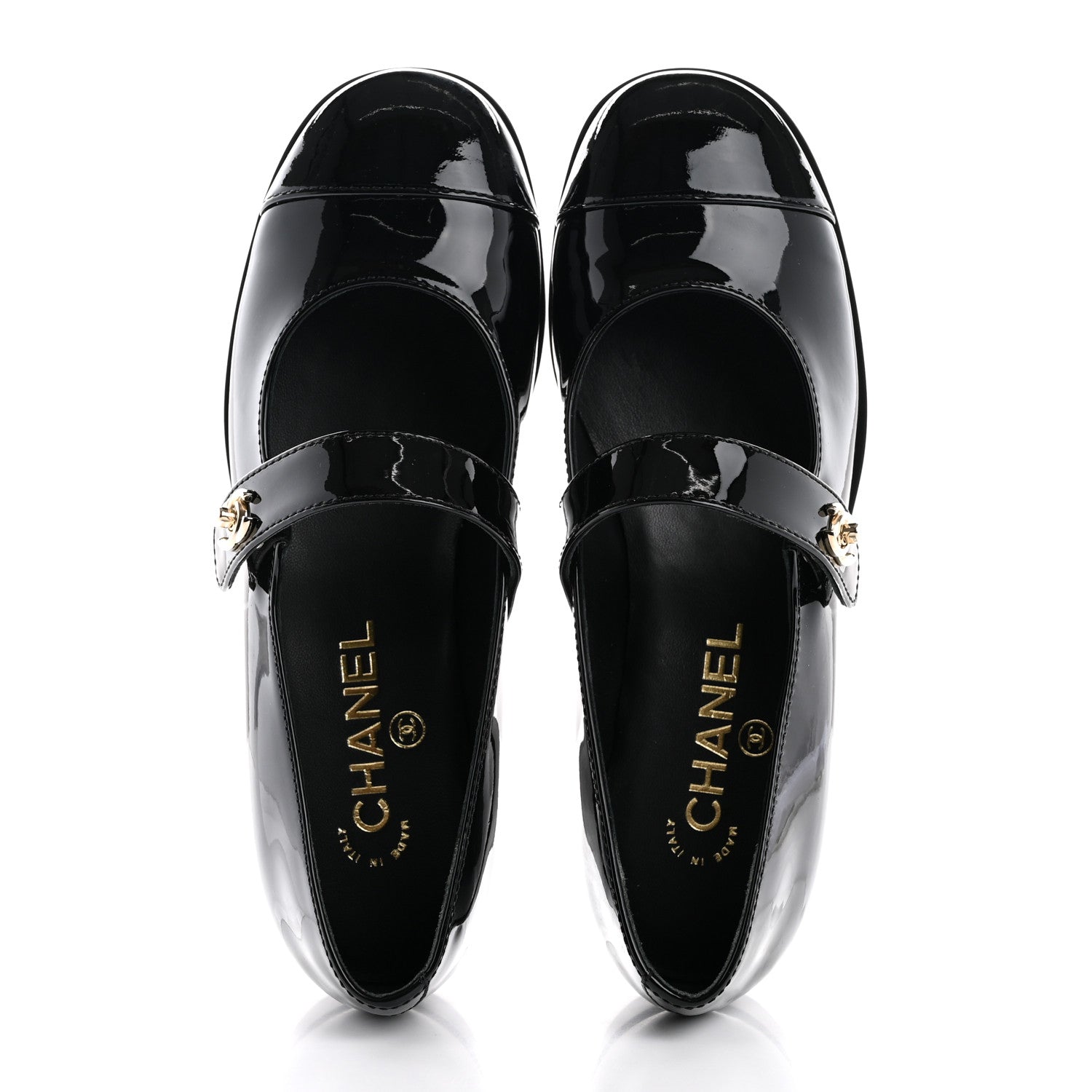 Chanel Patent Calfskin Mary Janes Flats 37 Black 2 of 10