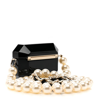 Chanel Resin Crystal Pearl Airpods Pro Holder Necklace Black Pearly White 3 of 7