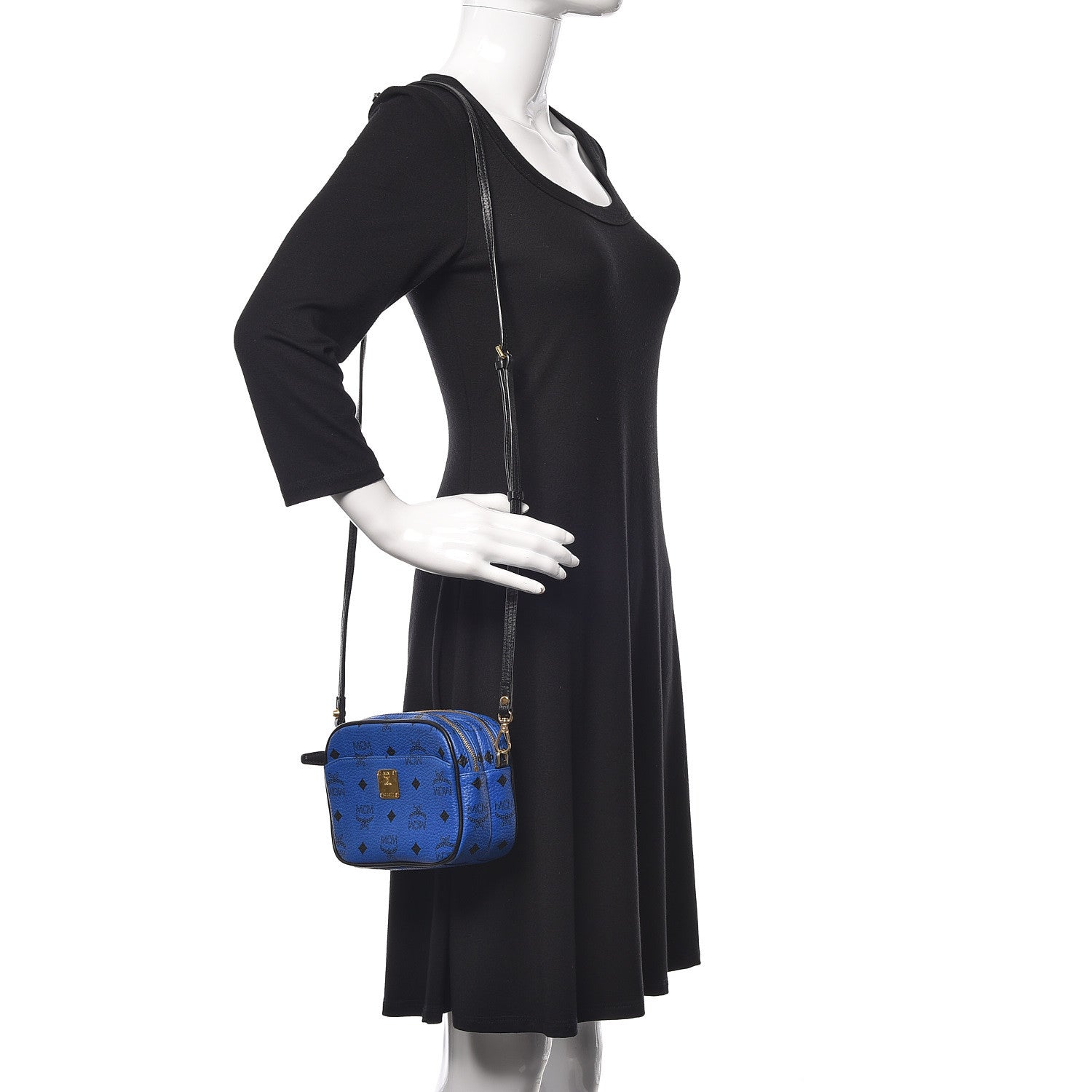 MCM Visetos Mini Camera Crossbody Bag Blue 2 of 9