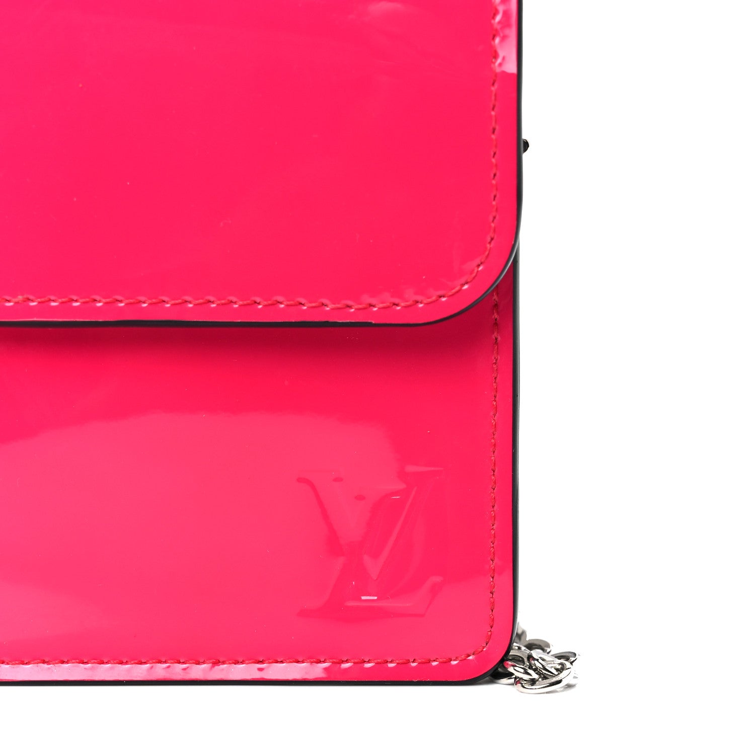 Louis Vuitton Patent Calfskin Monogram Cherrywood Chain Wallet Berlingot Pink 7 of 10
