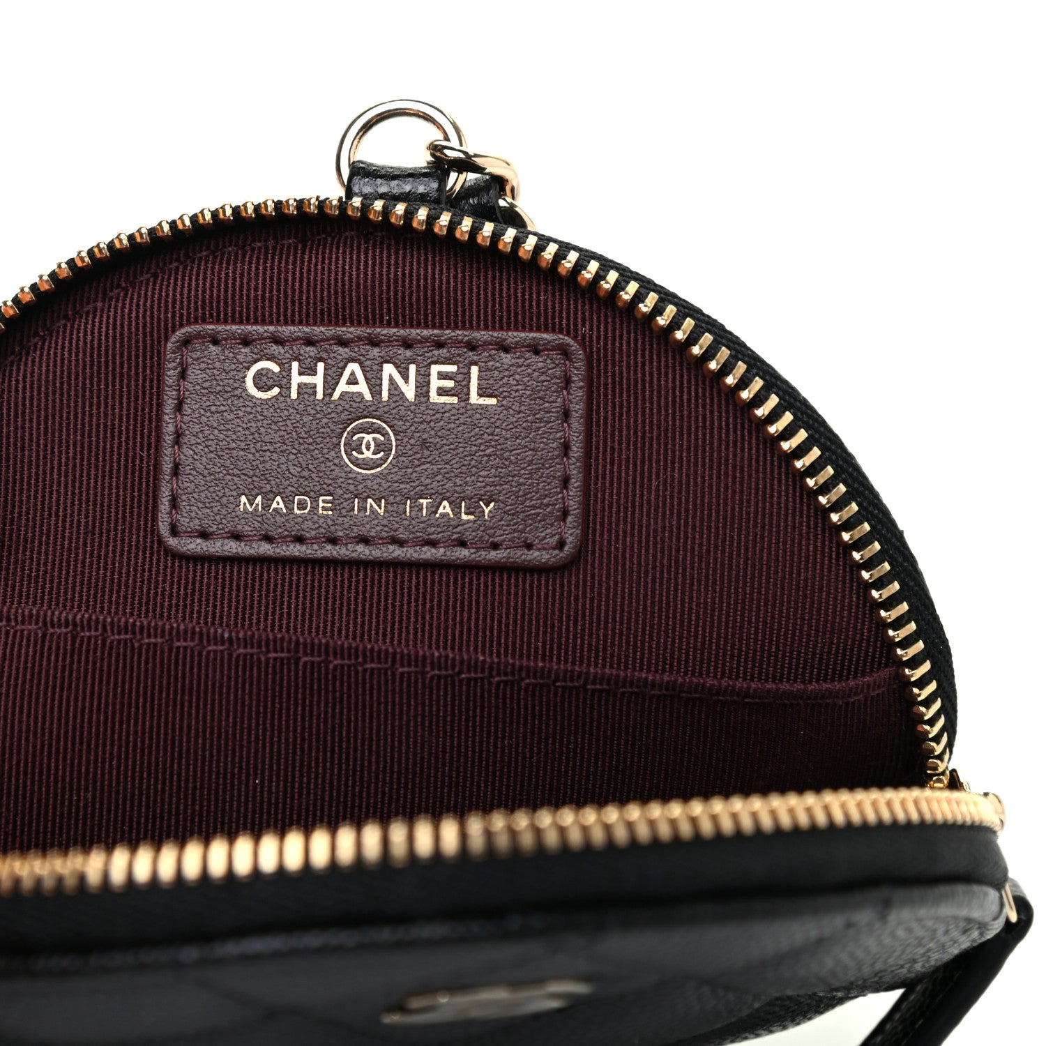 Chanel Caviar Quilted Round Clip On Coin Purse Black 6 of 7