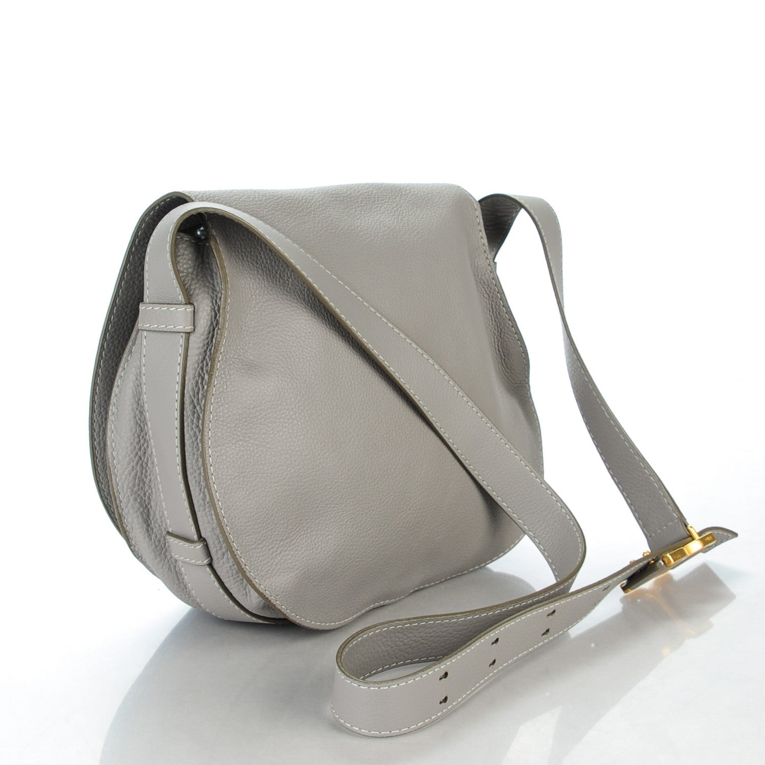 Chloe Calfskin Medium Marcie Round Crossbody Bag Cashmere Grey 3 of 8
