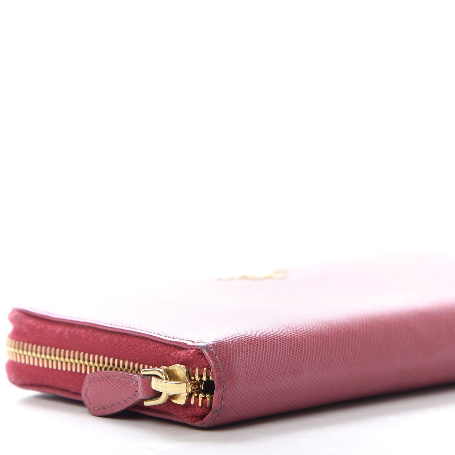 Prada Saffiano Zip Around Wallet Peonia 6 of 9