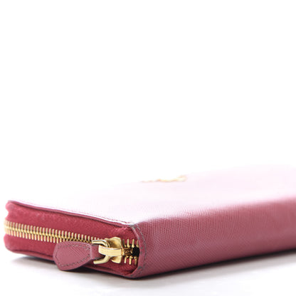 Prada Saffiano Zip Around Wallet Peonia 6 of 9