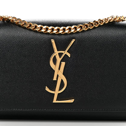 Saint Laurent Grain De Poudre Small Monogram Kate Satchel Black 6 of 12