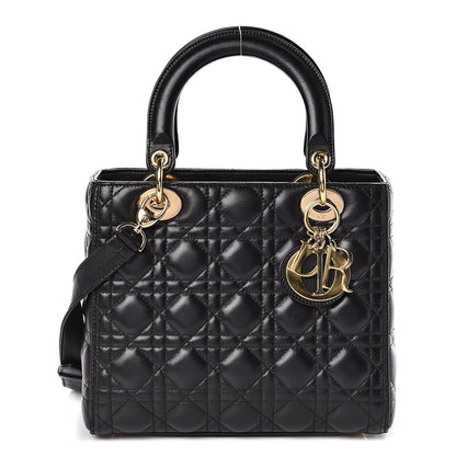 Christian Dior Lambskin Cannage Medium Lady Dior Black 1 of 15