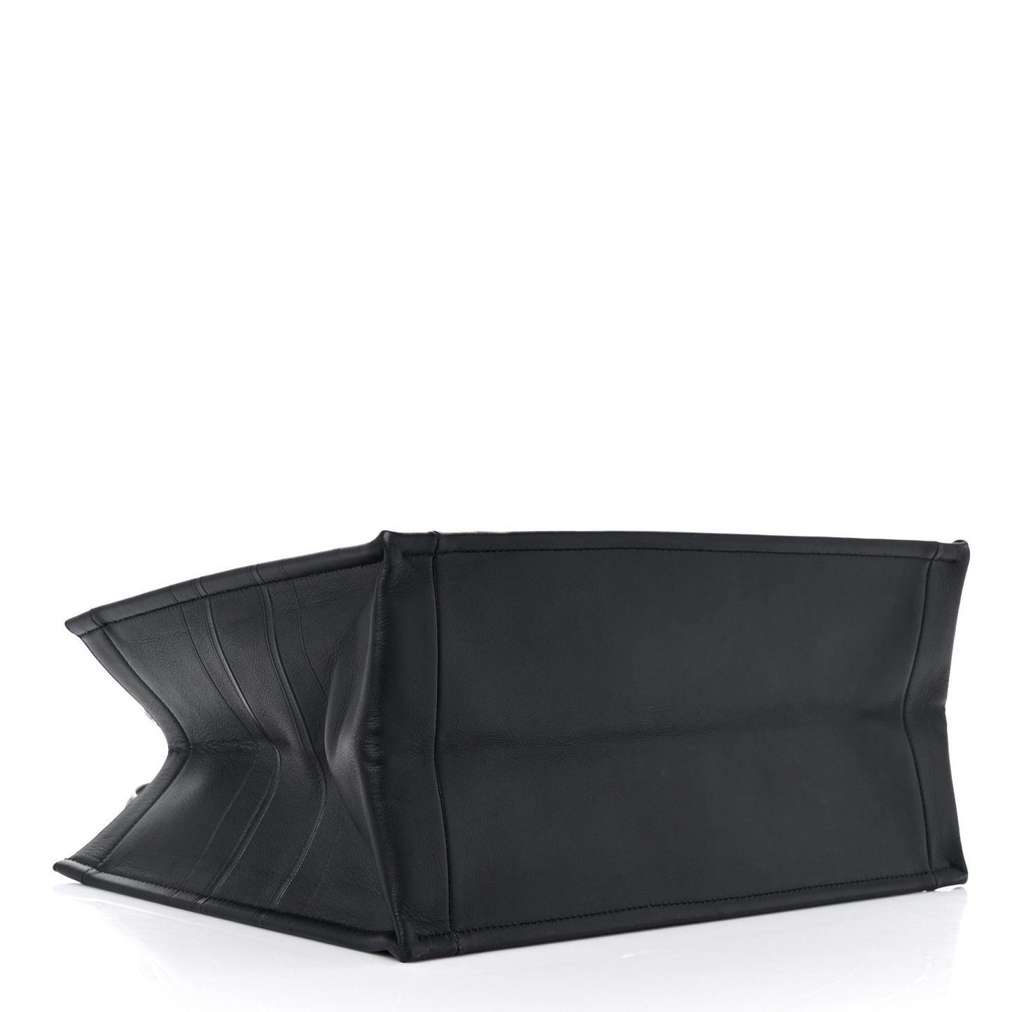 Calfskin Embossed Medium Book Tote Black