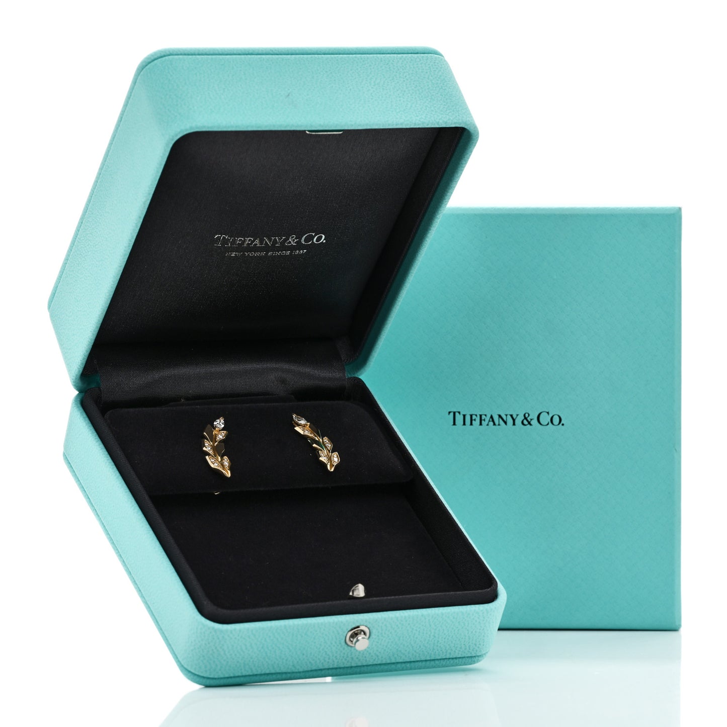 18K Yellow Gold Diamond Victoria Vine Climber Earrings
