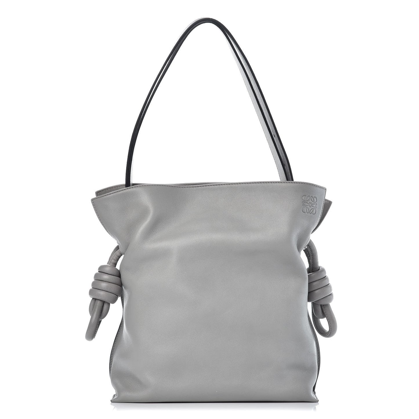 Calfskin Flamenco Knot Bag Grey