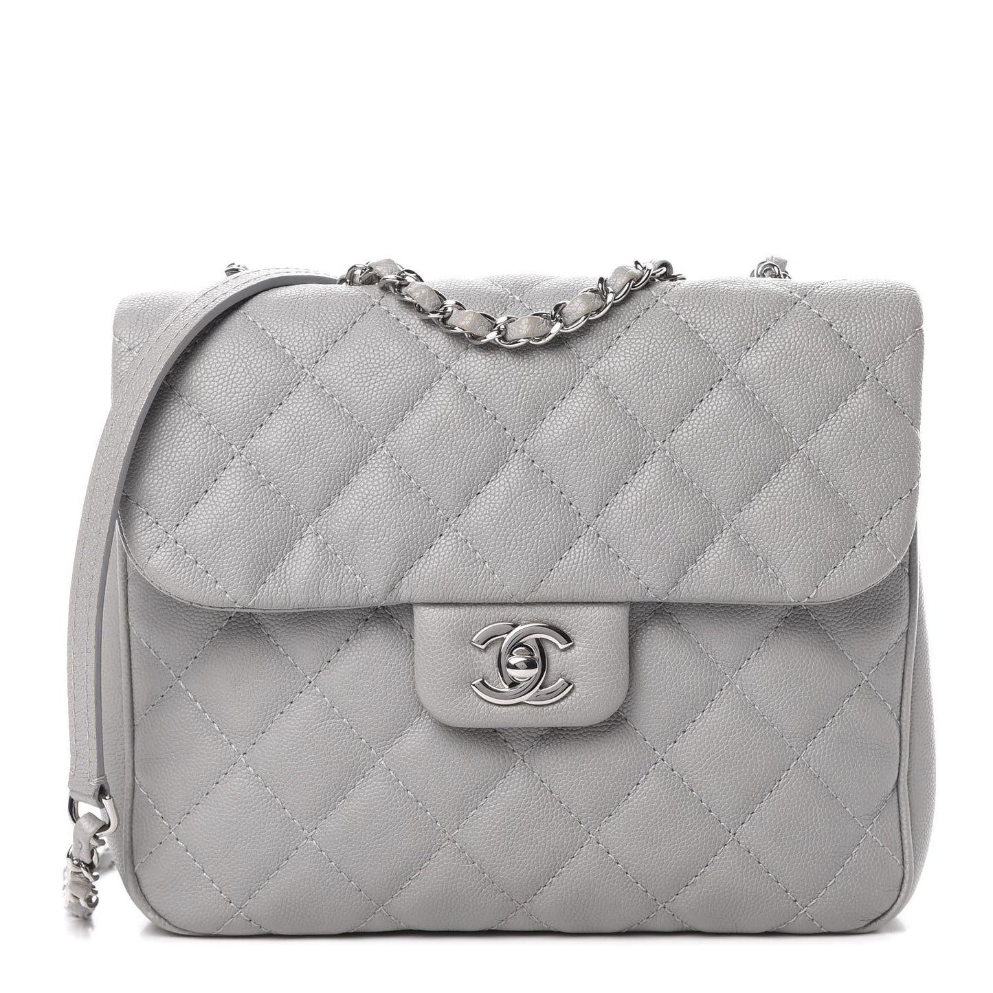 Caviar Quilted Medium Urban Companion Flap Grey