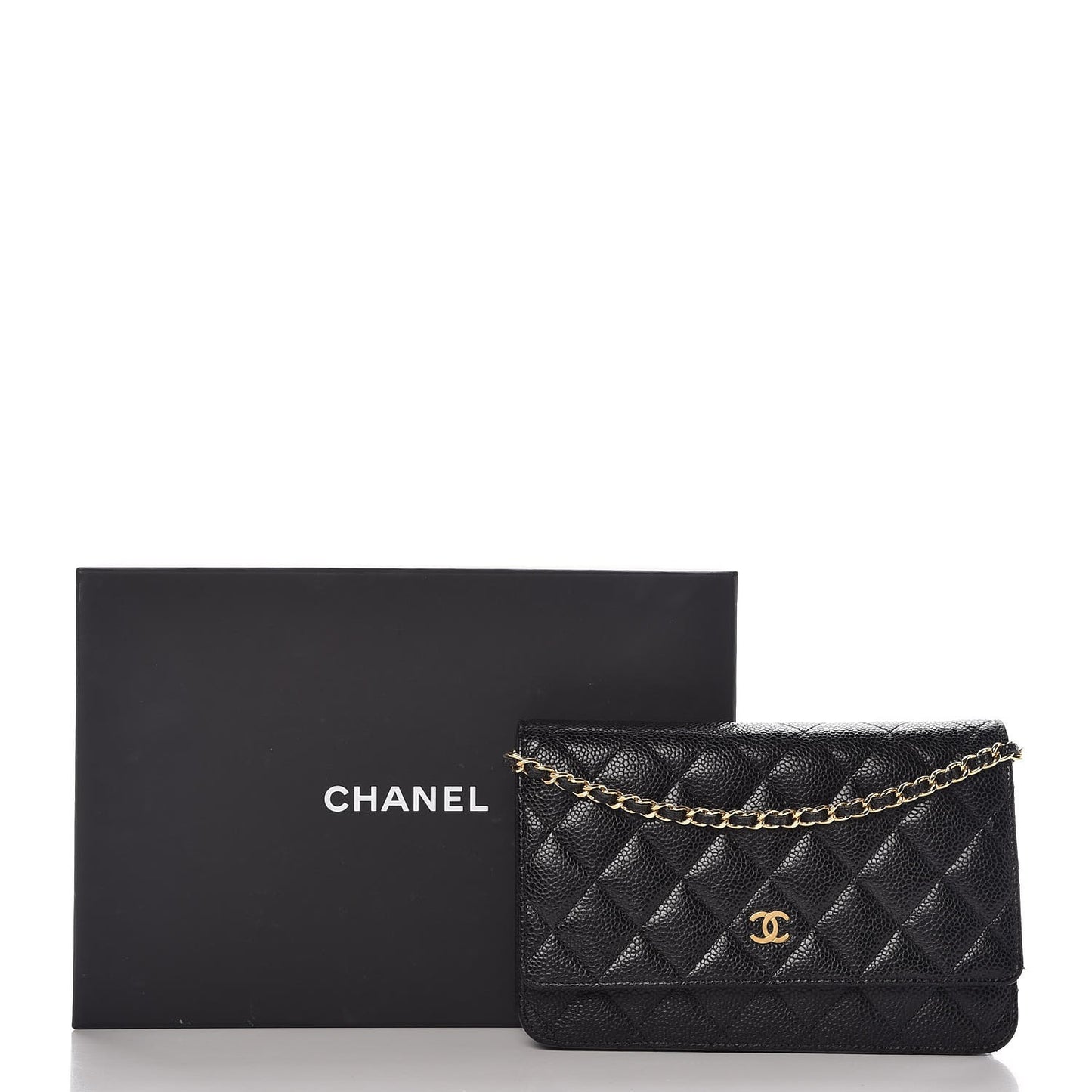 Caviar Quilted Wallet On Chain WOC Black