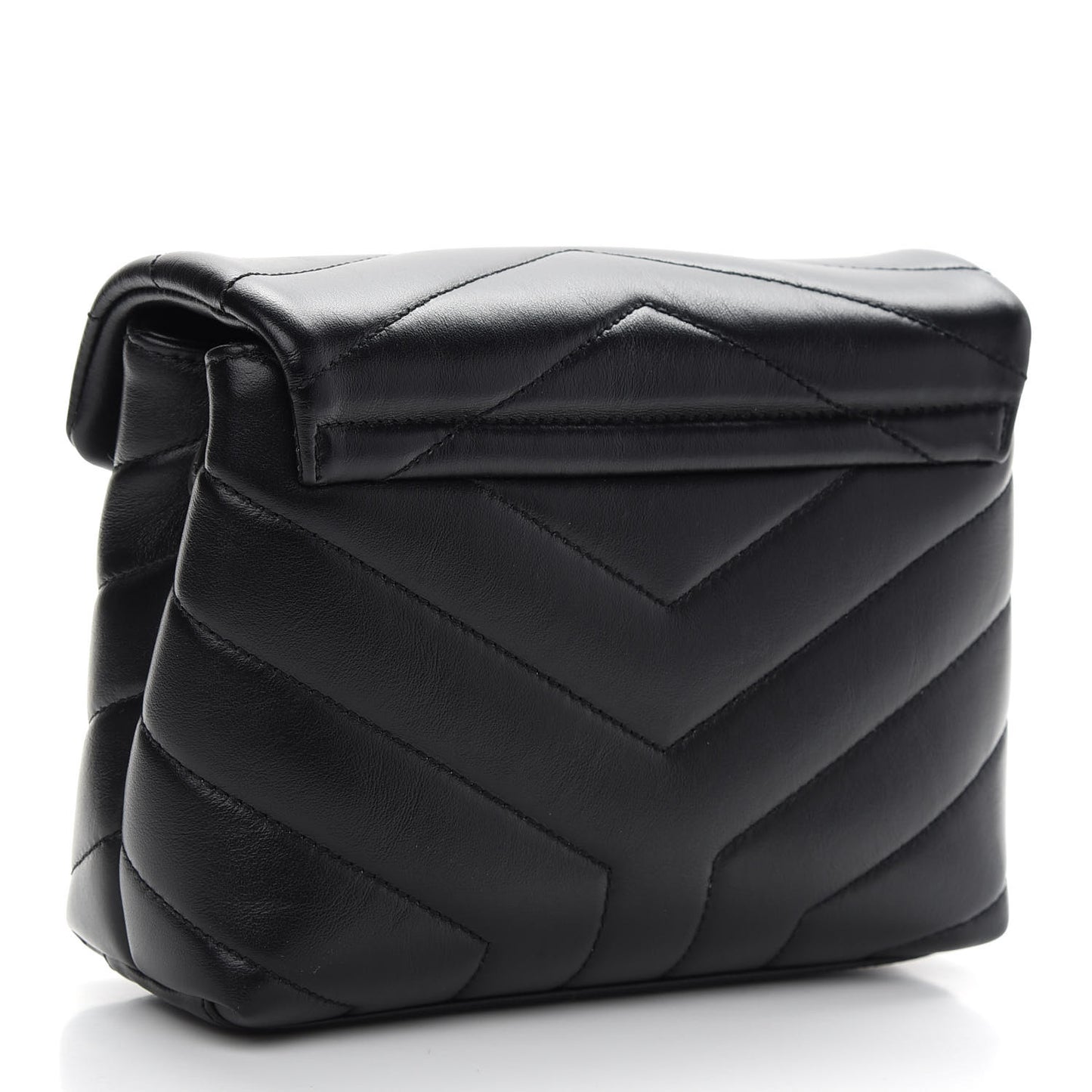 Calfskin Y Quilted Monogram Toy Loulou Crossbody Bag Black