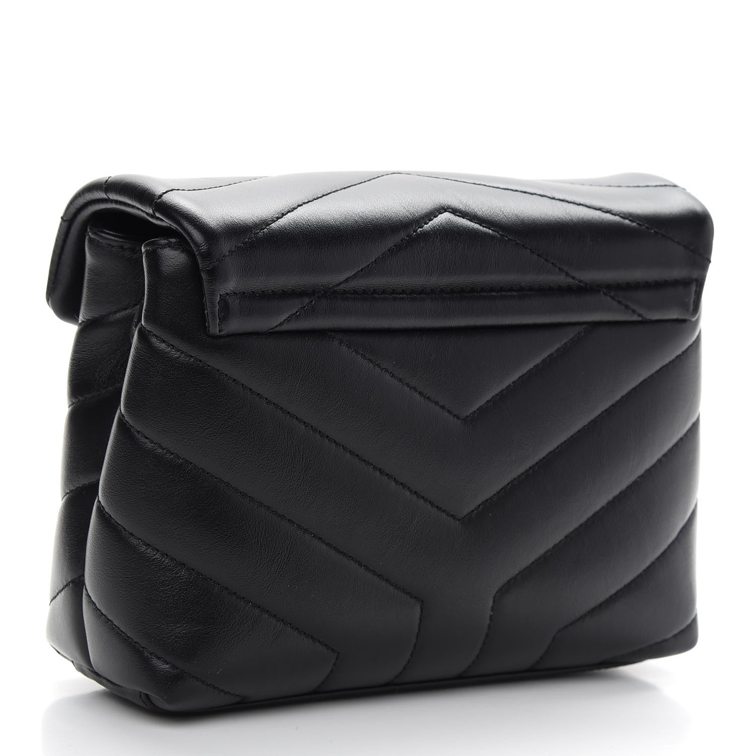Saint Laurent Calfskin Y Quilted Monogram Toy Loulou Crossbody Bag Black 3 of 8