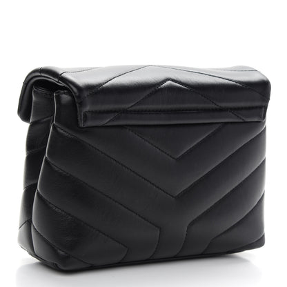 Saint Laurent Calfskin Y Quilted Monogram Toy Loulou Crossbody Bag Black 3 of 8