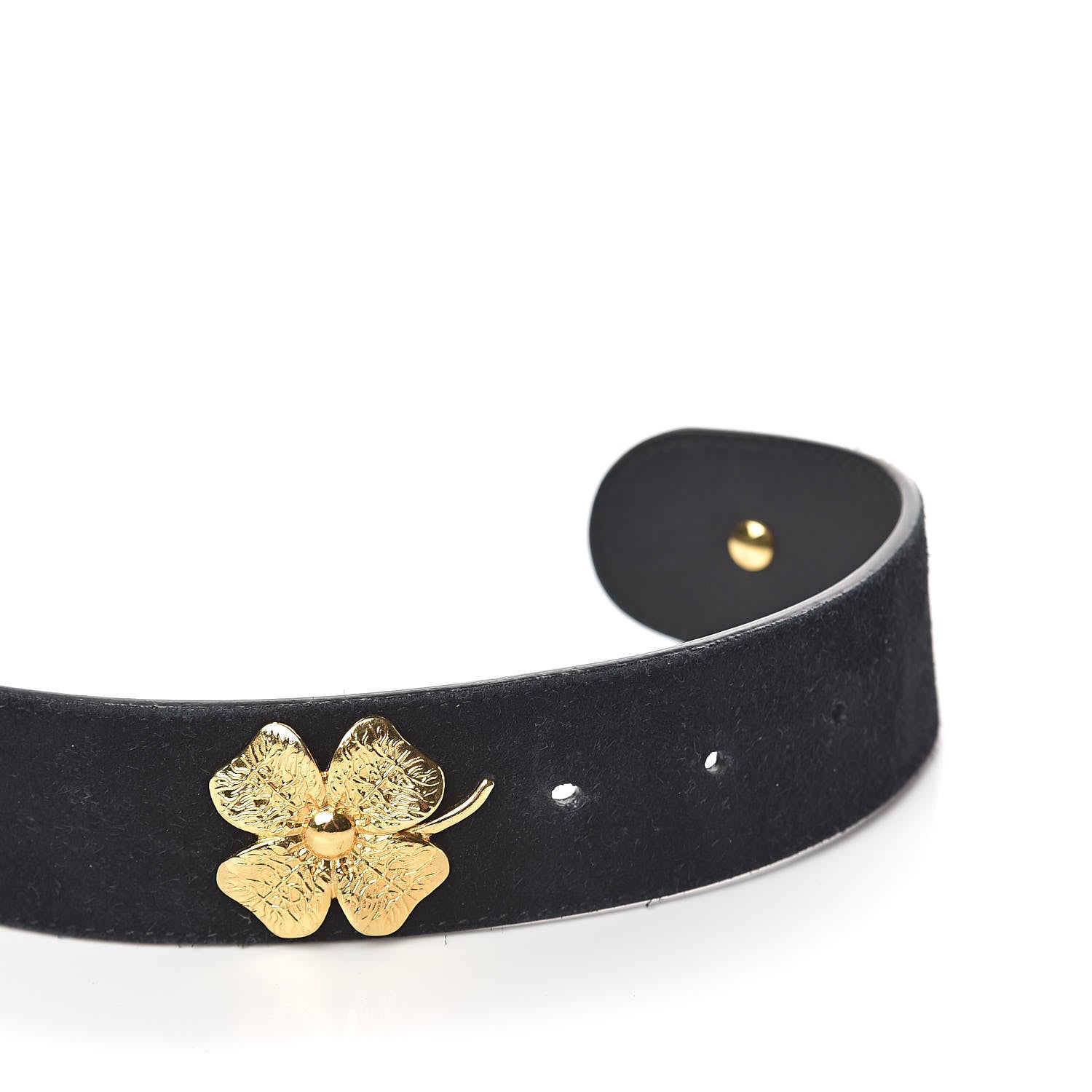Gucci Suede GG Marmont Clover Belt 95 38 Black 7 of 7