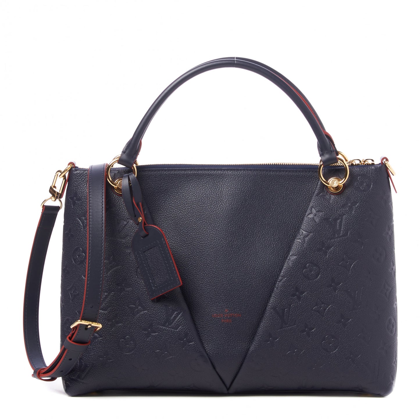 Empreinte V Tote MM Marine Rouge