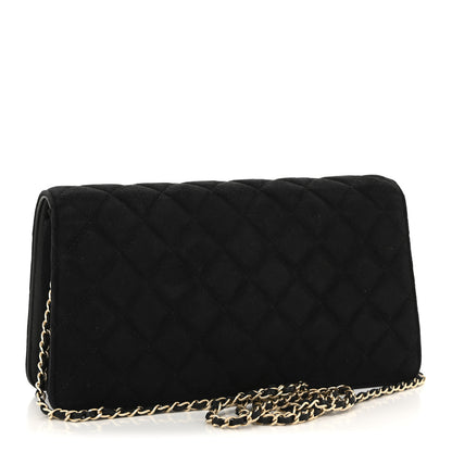 Chanel Suede Quilted Crystal Pearl CC Flap Black 3 of 12