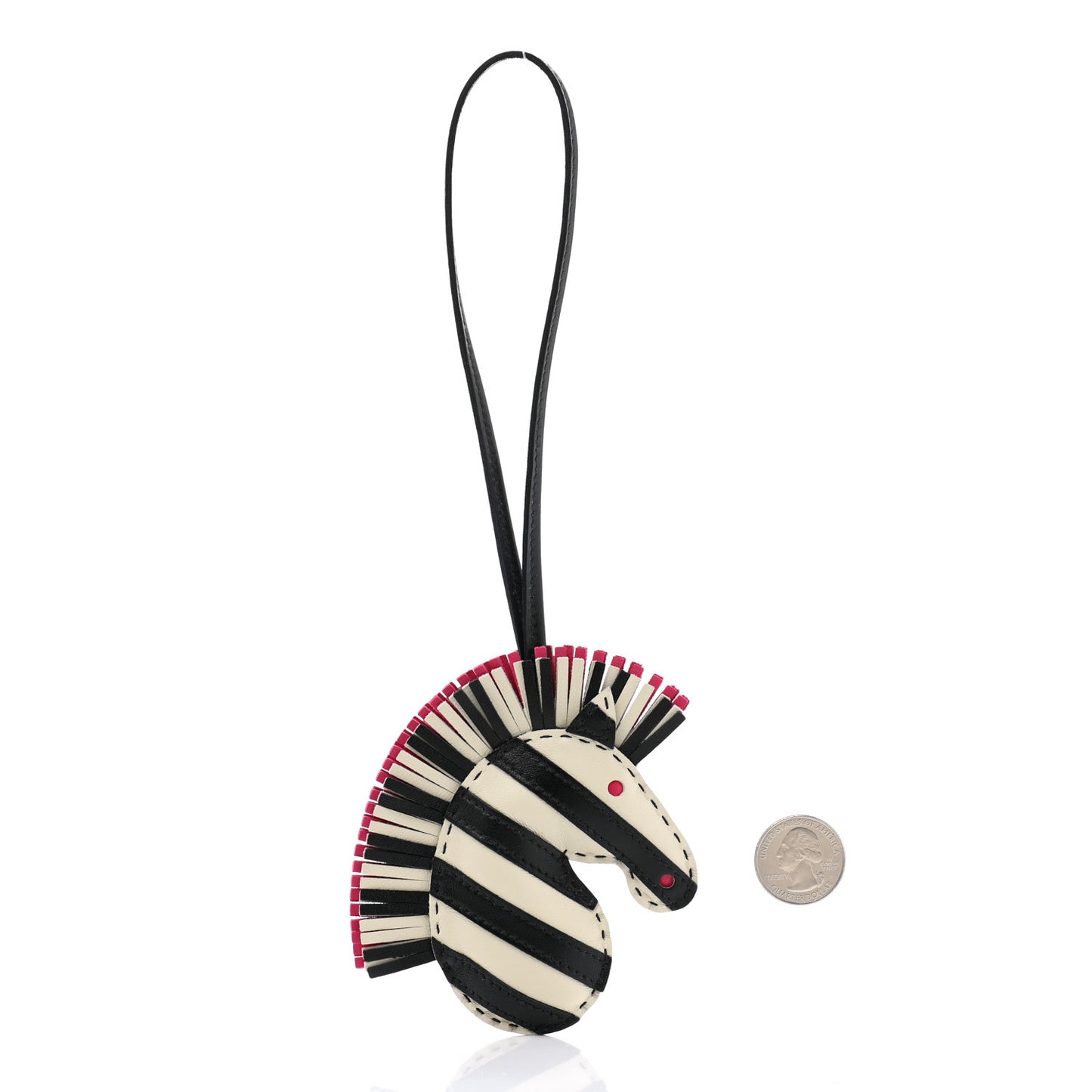 Milo Lambskin Geegee Savannah Bag Charm Craie Black Rose Mexico