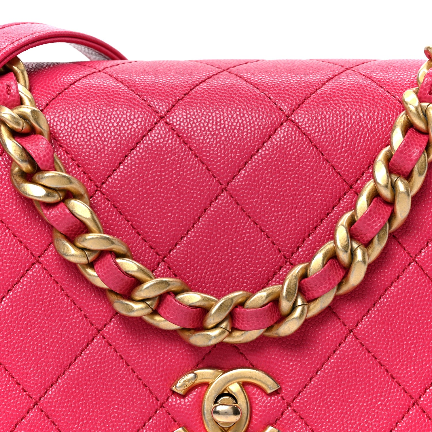 Chanel Caviar Quilted Small Fashion Therapy Flap Bag Dark Pink 8 of 10