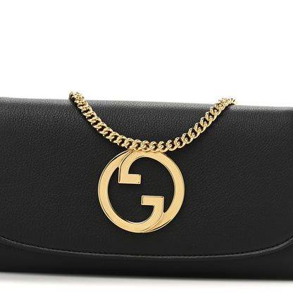Gucci Roxy Calfskin Blondie Continental Chain Wallet Black 9 of 11