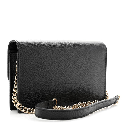 Gucci Dollar Calfskin Interlocking G Chain Wallet Black 3 of 11