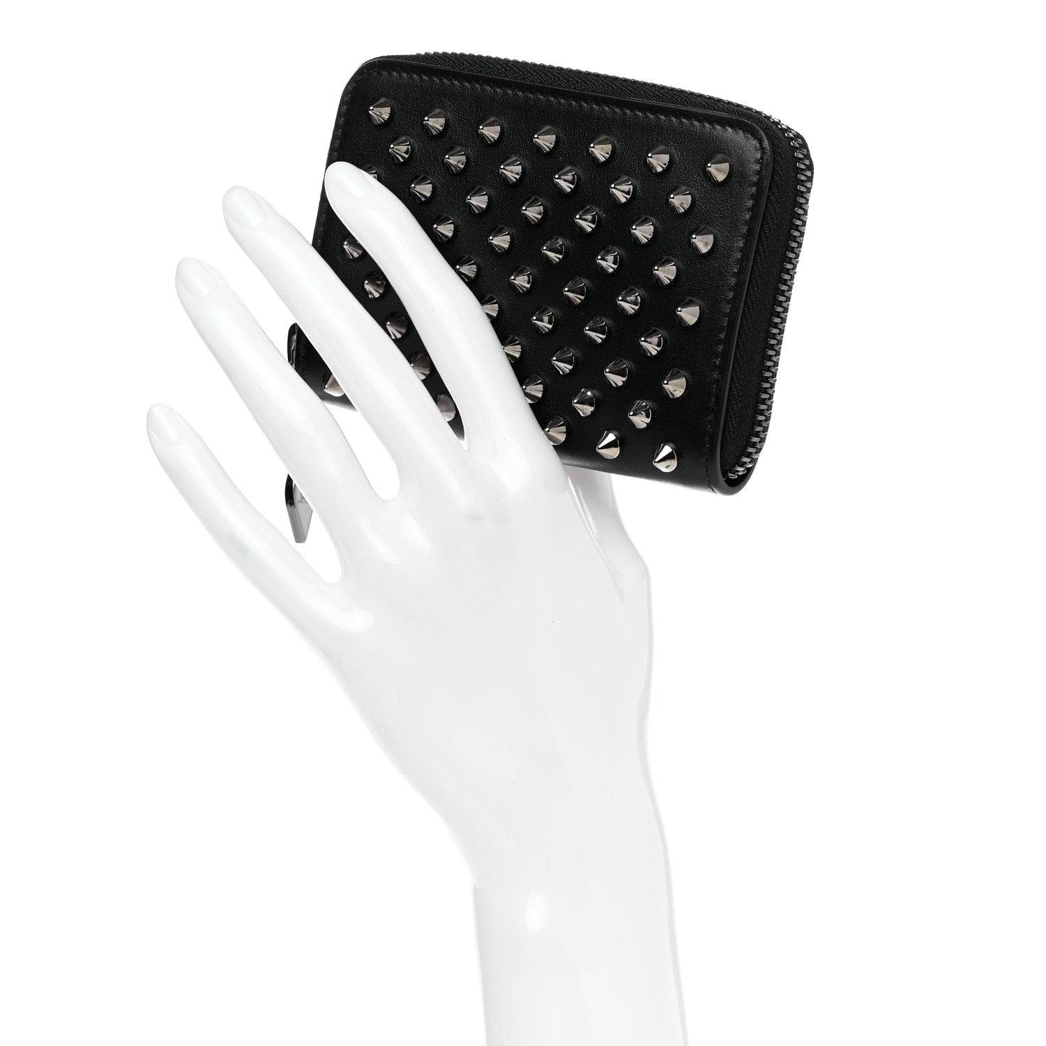 Christian Louboutin Calfksin Spiked Panettone Coin Purse Black 2 of 8