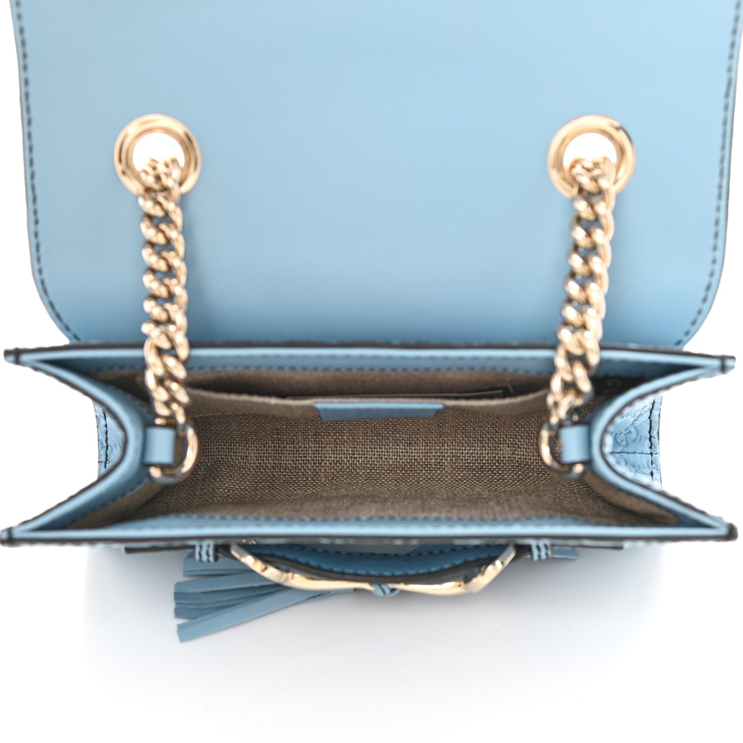 Soft Microguccissima Mini Emily Chain Shoulder Bag Mineral Blue