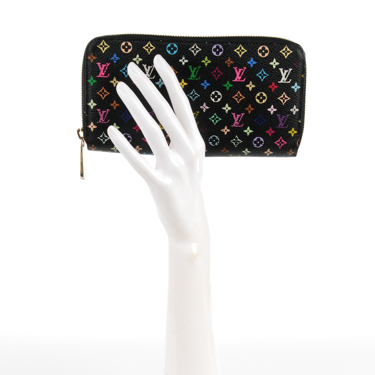 Louis Vuitton Monogram Multicolor Zippy Wallet Black Grenade 2 of 9