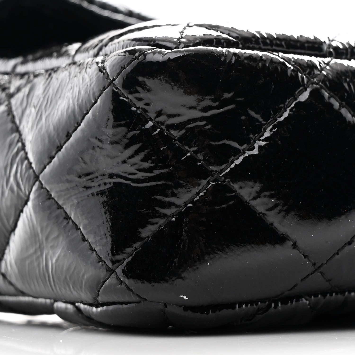 Chanel Crinkled Patent Quilted East West Flap Black 8 of 10