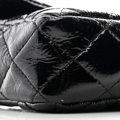 Chanel Crinkled Patent Quilted East West Flap Black 8 of 10