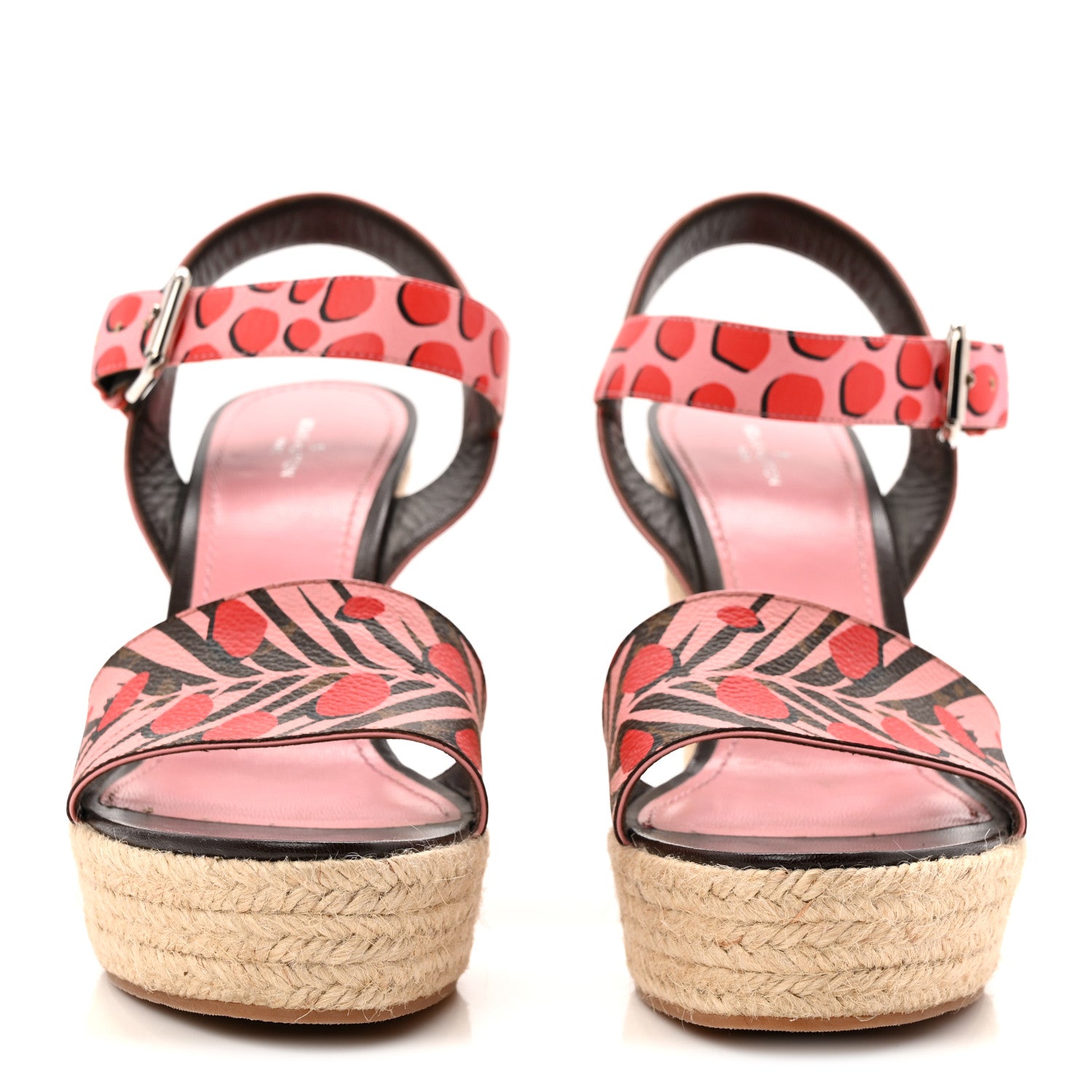 Louis Vuitton Monogram Jungle Dots Espadrille Wedge Sandals 39.5 Sugar Pink Poppy 3 of 11