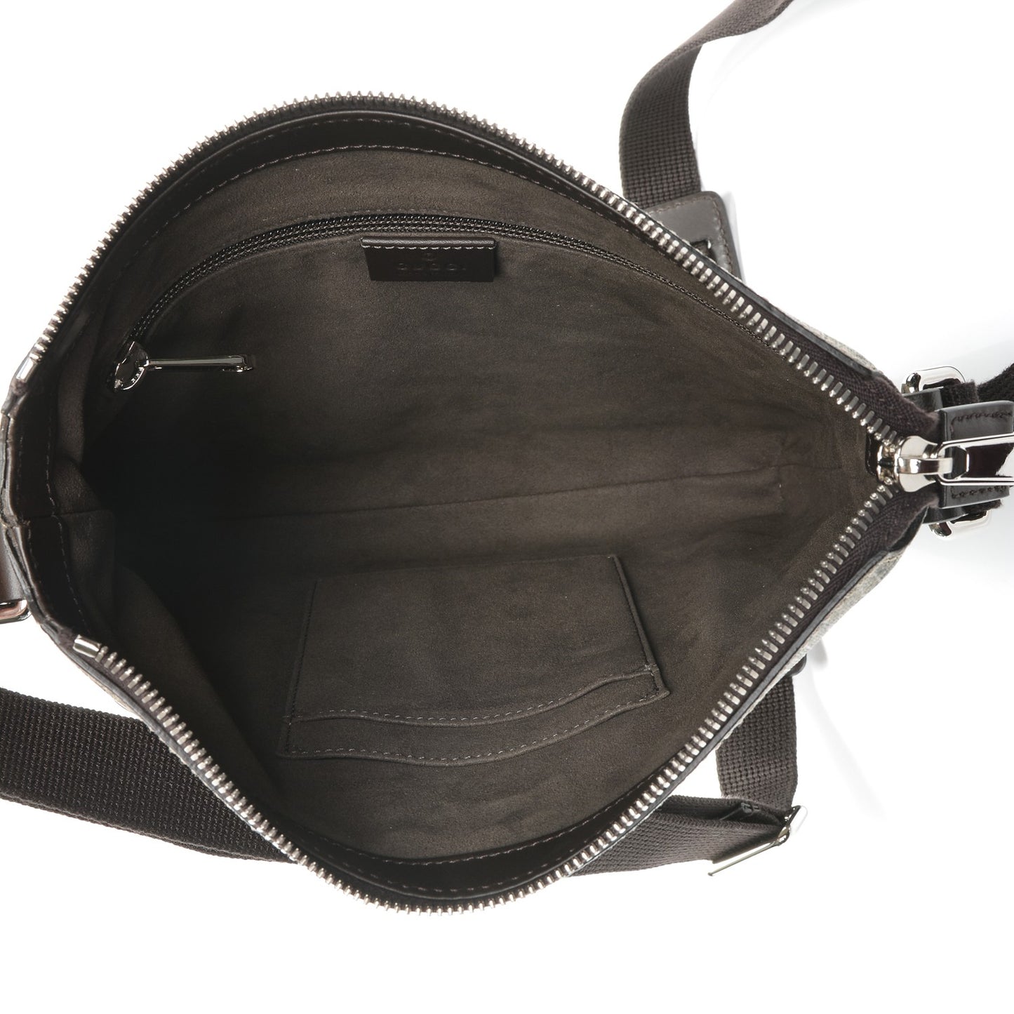 GG Supreme Monogram Selleria Calfskin Small Flat Messenger Bag Beige Ebony Cocoa Marrone Scuro