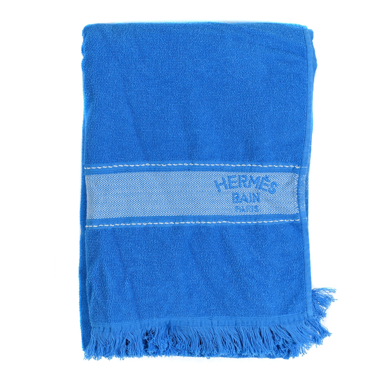 Hermes Cotton Terry Yachting Small Beach Towel Bleu Méditerranée 2 of 9