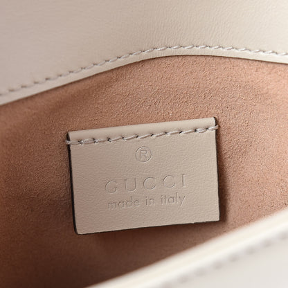 Gucci Calfskin Matelasse Mini GG Marmont Top Handle Shoulder Bag White 6 of 8