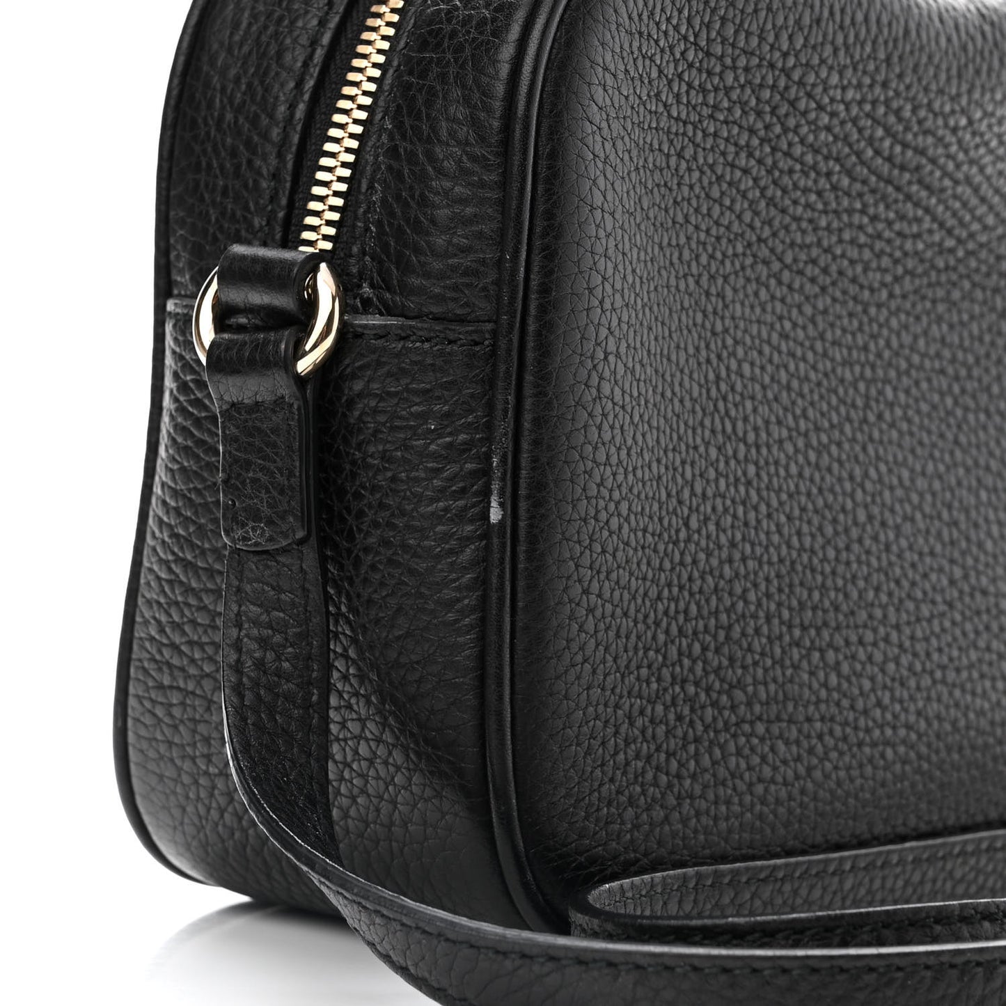 Pebbled Calfskin Small Soho Disco Bag Black