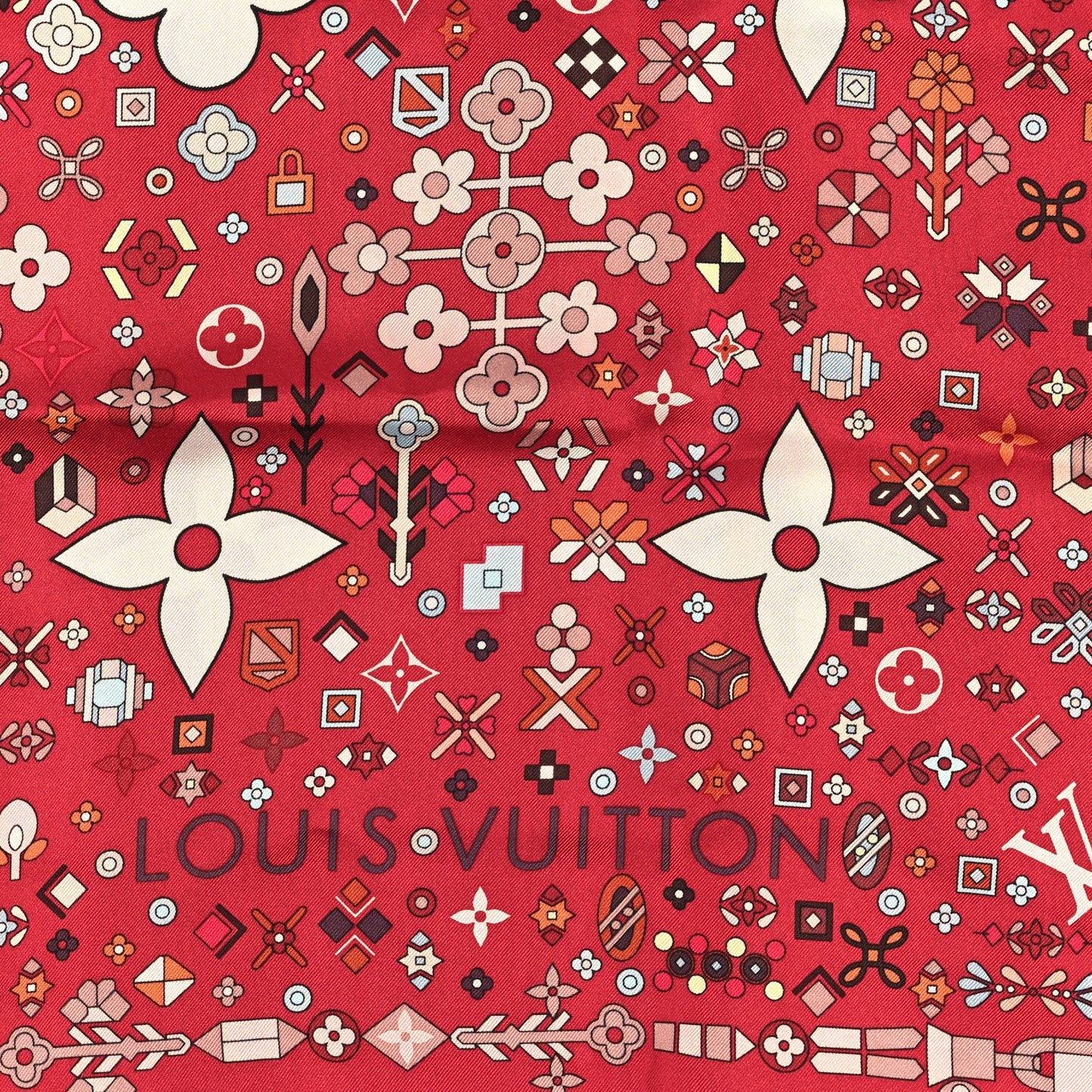 Silk Square Scarf Red