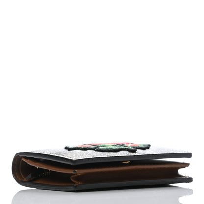 Gucci GG Supreme Monogram Rose Embroidered Print Card Case 4 of 7