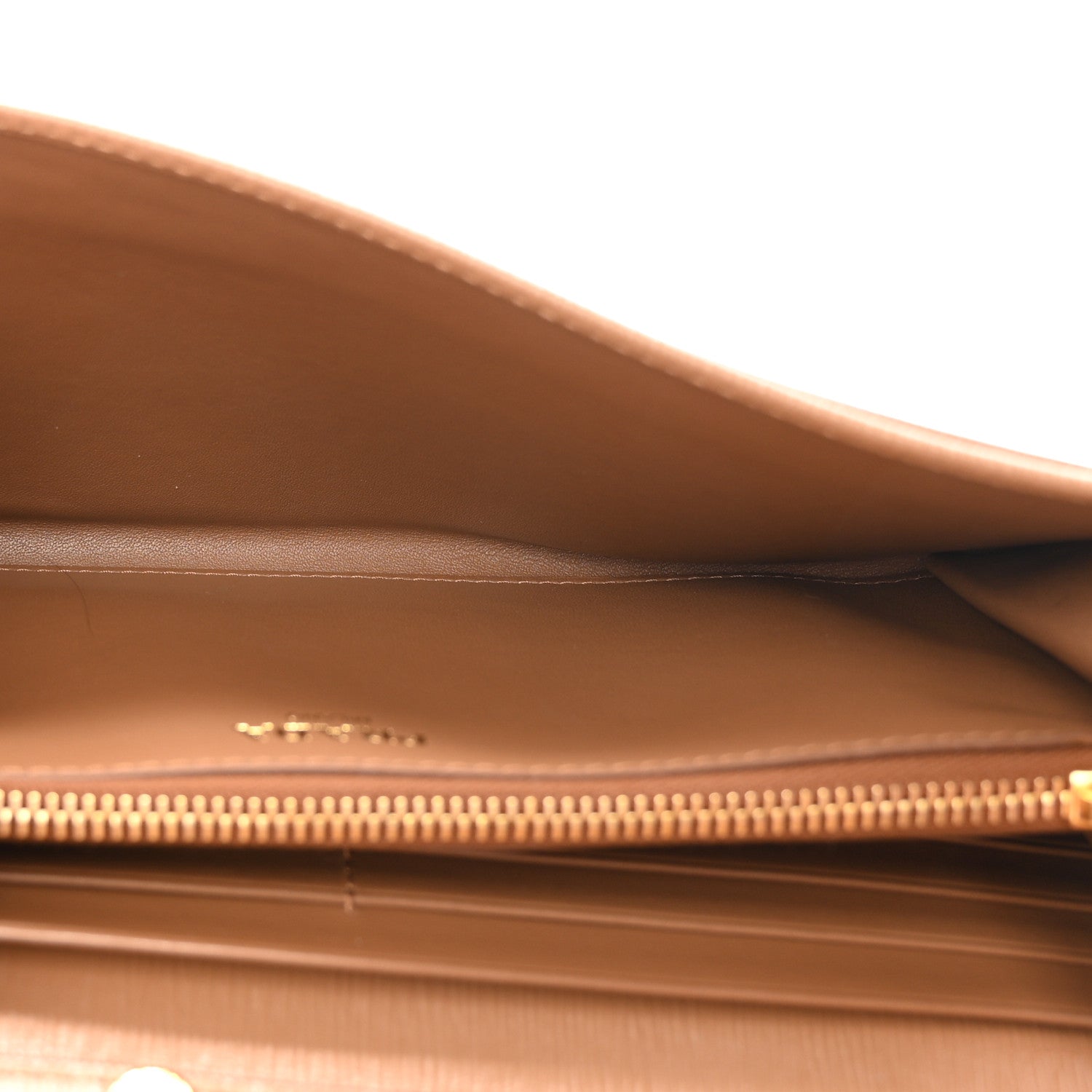 Prada Vitello Move Metal Oro Chain Wallet Caramel 5 of 10