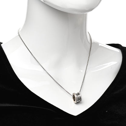 Bulgari 18K White Gold Diamond B.Zero1 Pendant Necklace 2 of 6