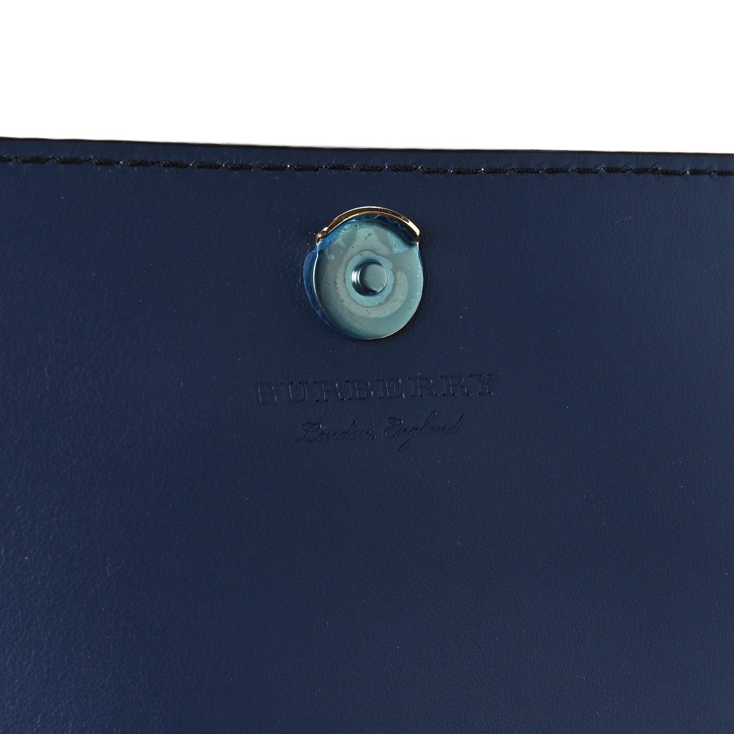 Burberry Derby Calfskin House Check Wallet On Chain Navy 6 of 9