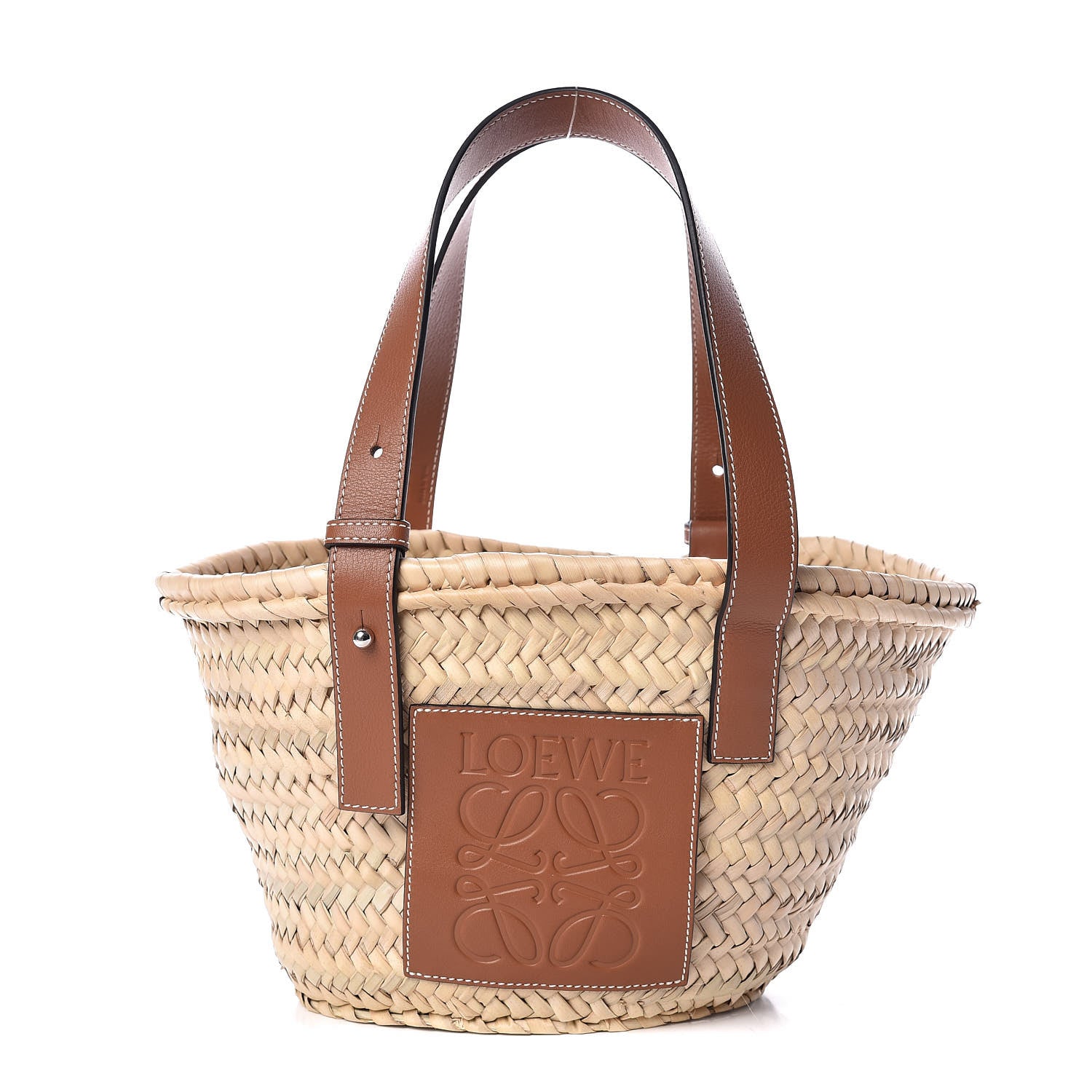 Loewe Raffia Small Basket Tote Bag Natural Tan 1 of 10