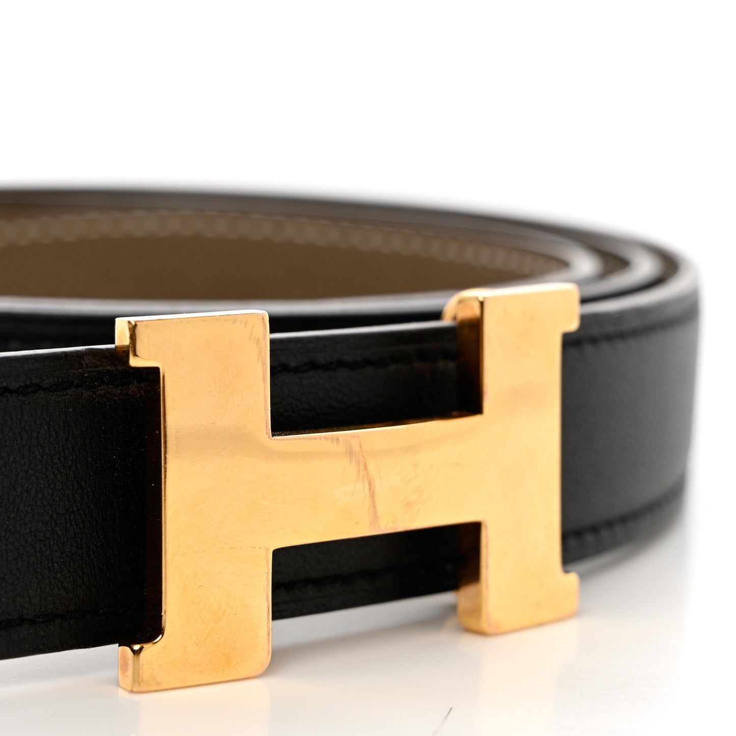 Swift Epsom 24mm Mini Constance H Belt 85/34 Black Etoupe