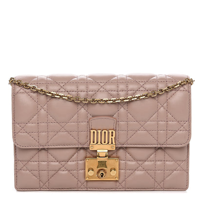 Christian Dior Lambskin Cannage Dioraddict Wallet On Chain Clutch Nude 1 of 9