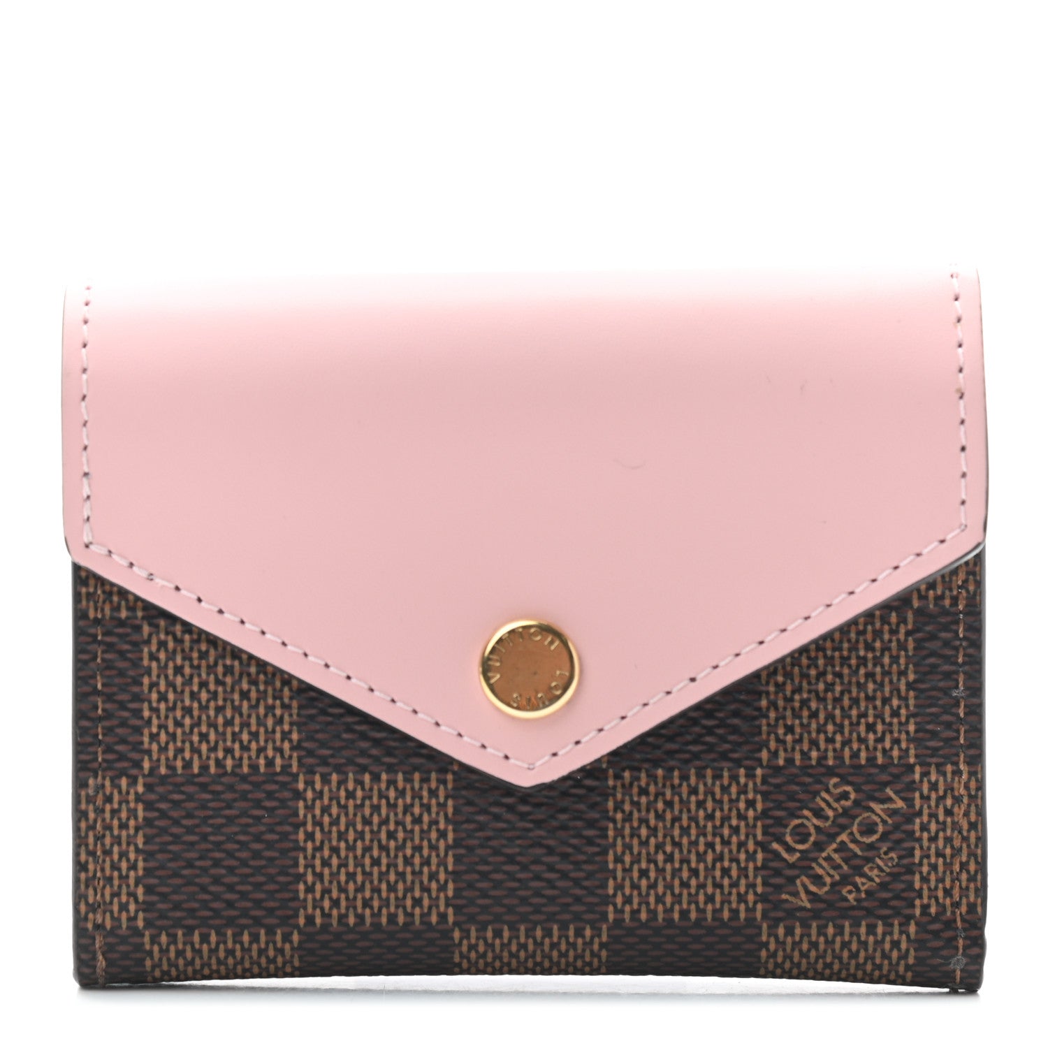 Louis Vuitton Damier Ebene Zoe Wallet Rose Ballerine 1 of 6