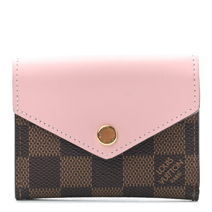 Louis Vuitton Damier Ebene Zoe Wallet Rose Ballerine 1 of 6