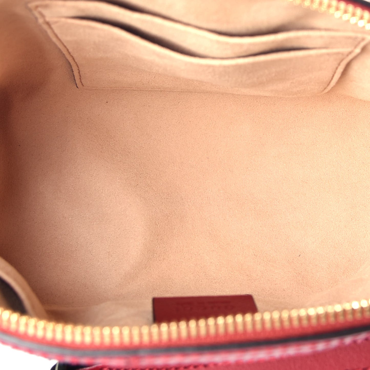 Suede Calfskin Web Small Ophidia Dome Shoulder Bag New Blue Romantic Cherry