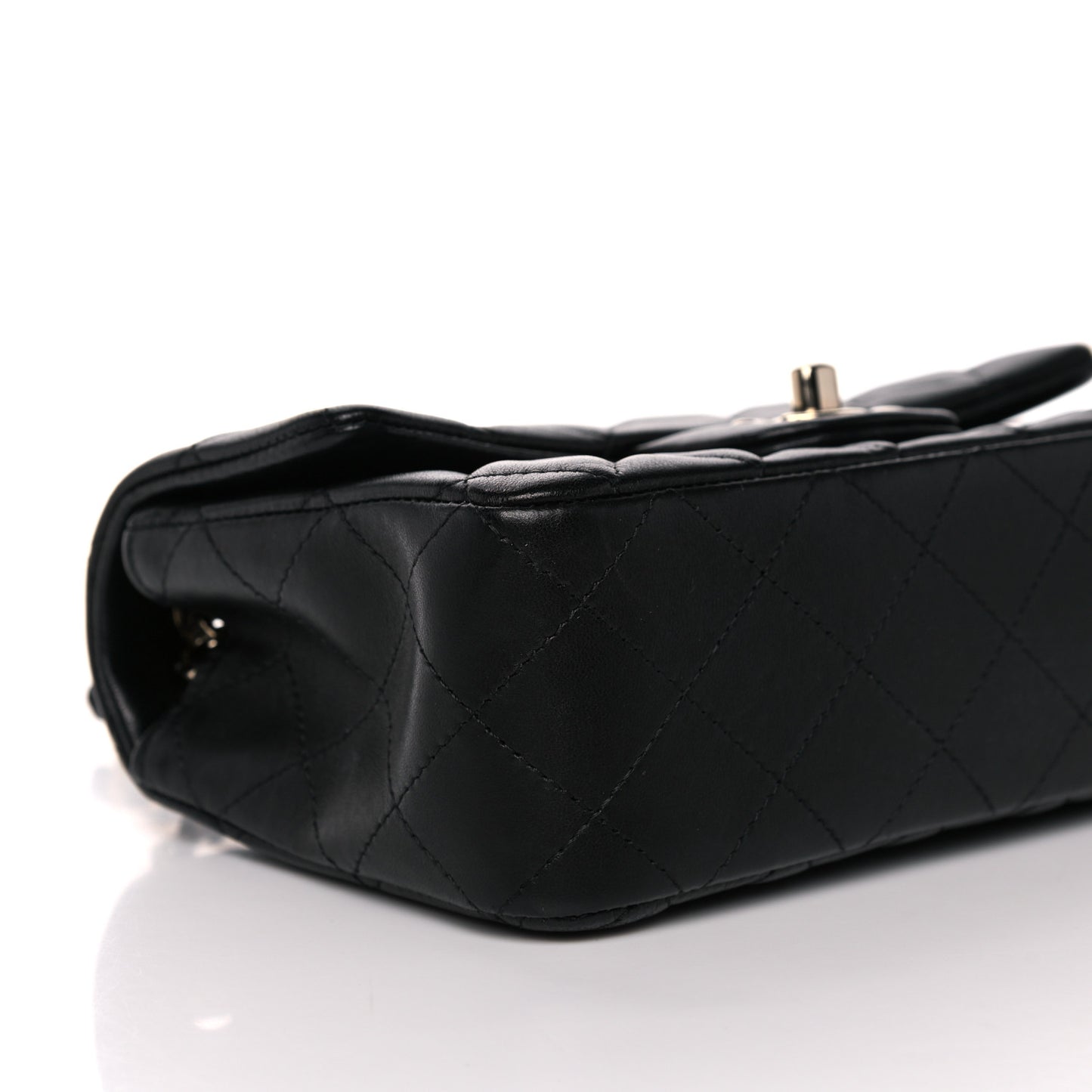 Lambskin Quilted Mini Rectangular Flap Black