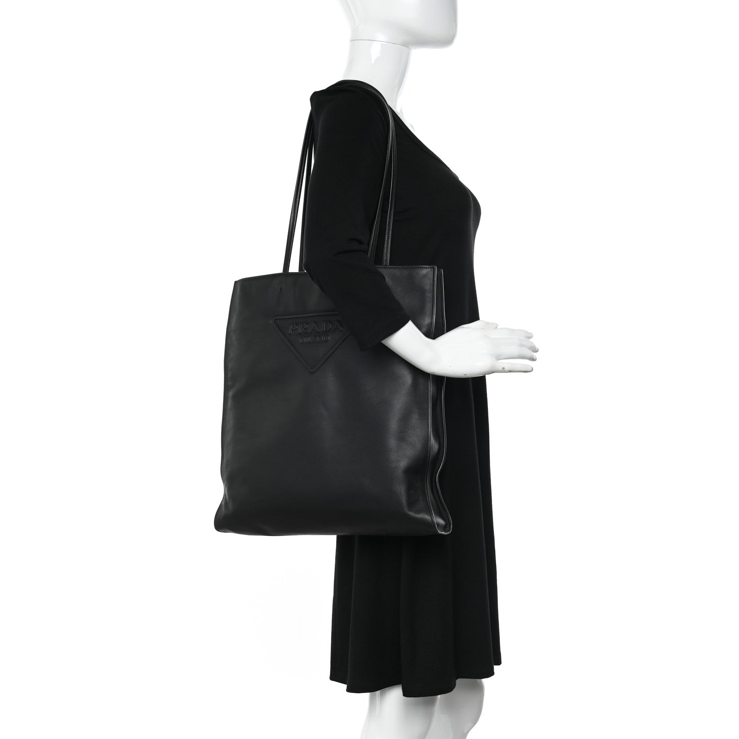 Prada Soft Calfskin Tote Black 2 of 11