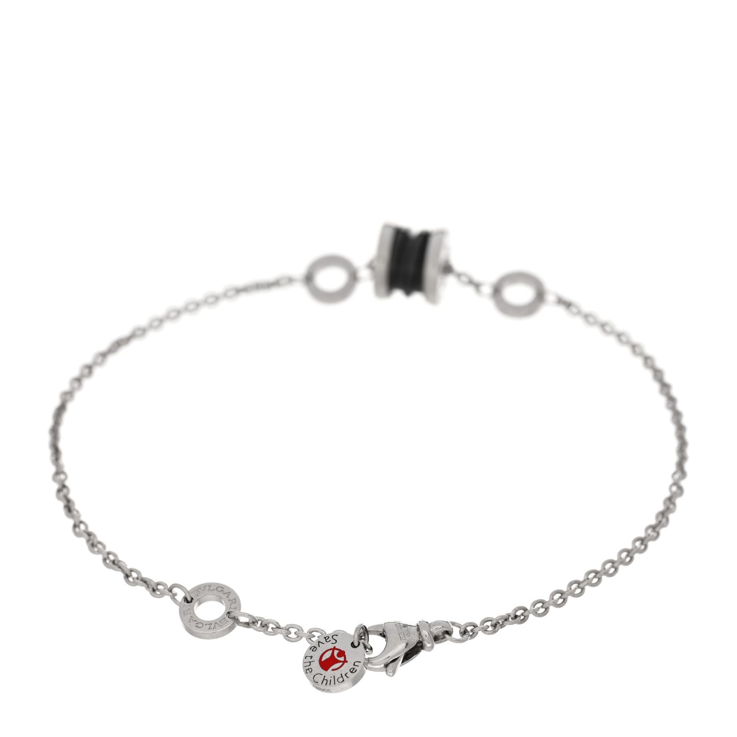 Sterling Silver Black Ceramic Save the Children Bracelet
